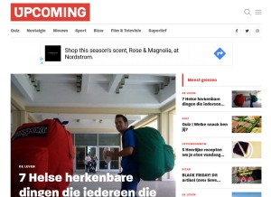 How upcoming.nl looks like on a tablet such as an iPad.