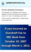 How updatemybrowser.org looks like on a mobile device such as an iPhone.