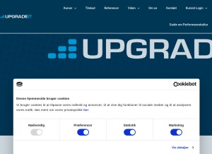 How upgradeit.dk looks like on a tablet such as an iPad.