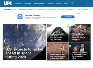 How upi.com looks like on a tablet such as an iPad.