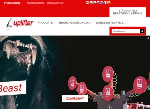 How uplifter.de looks like on a tablet such as an iPad.