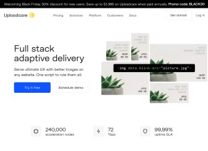 How uploadcare.com looks like on a tablet such as an iPad.