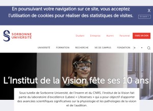 How upmc.fr looks like on a tablet such as an iPad.
