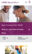 How upmchealthplan.com looks like on a mobile device such as an iPhone.