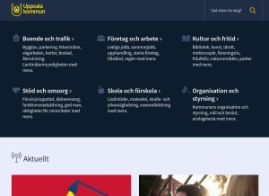 How uppsala.se looks like on a tablet such as an iPad.