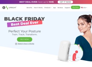 How uprightpose.com looks like on a tablet such as an iPad.