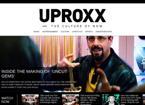 How uproxx.com looks like on a tablet such as an iPad.