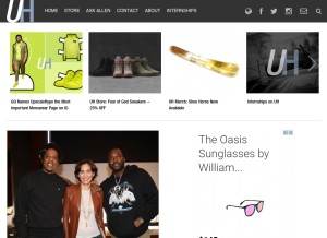 How upscalehype.com looks like on a tablet such as an iPad.