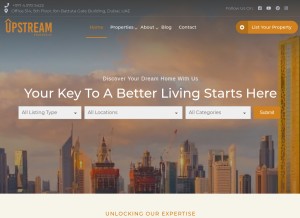 How upstream.ae looks like on a tablet such as an iPad.