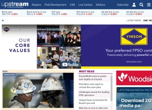 How upstreamonline.com looks like on a tablet such as an iPad.