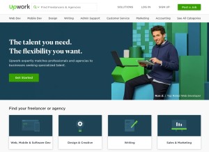 How upwork.com looks like on a tablet such as an iPad.