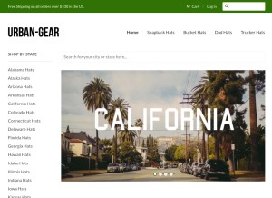 How urban-gear.com looks like on a tablet such as an iPad.