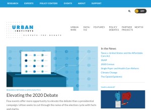 How urban.org looks like on a tablet such as an iPad.