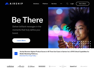 How urbanairship.com looks like on a tablet such as an iPad.