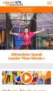 How urbanairtrampolinepark.com looks like on a mobile device such as an iPhone.