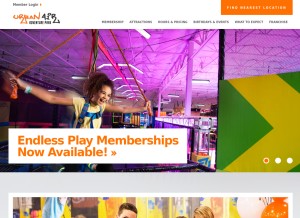 How urbanairtrampolinepark.com looks like on a tablet such as an iPad.