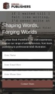 How urbanbookpublishers.com looks like on a mobile device such as an iPhone.