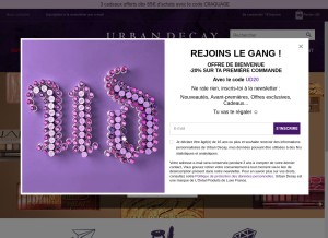 How urbandecay.com looks like on a tablet such as an iPad.