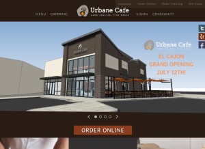 How urbanecafe.com looks like on a tablet such as an iPad.