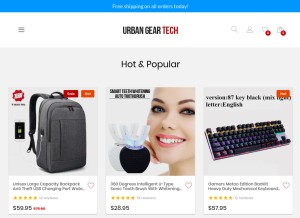 How urbangeartech.com looks like on a tablet such as an iPad.