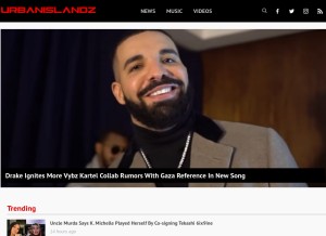 How urbanislandz.com looks like on a tablet such as an iPad.