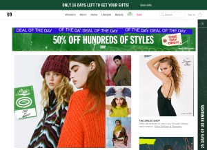 How urbanoutfitters.com looks like on a tablet such as an iPad.