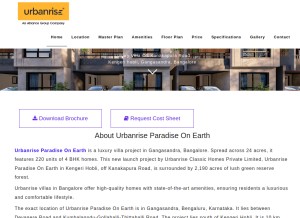 How urbanriseparadiseontheearth.net.in looks like on a tablet such as an iPad.