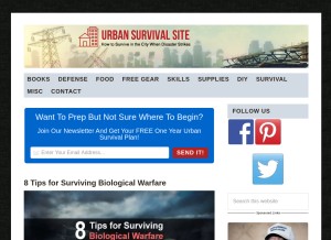 How urbansurvivalsite.com looks like on a tablet such as an iPad.