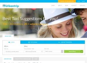 How urbantrip.in looks like on a tablet such as an iPad.
