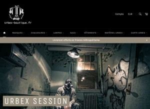 How urbex-boutique.fr looks like on a tablet such as an iPad.