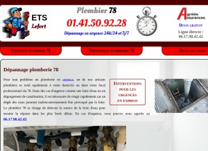 How urgence-plombier-78.fr looks like on a tablet such as an iPad.