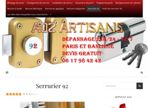 How urgence-serrurier-92.fr looks like on a tablet such as an iPad.