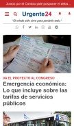 How urgente24.com looks like on a mobile device such as an iPhone.