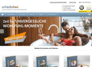 How urlaubsbox.com looks like on a tablet such as an iPad.