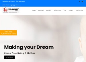 How urogyn.co.in looks like on a tablet such as an iPad.