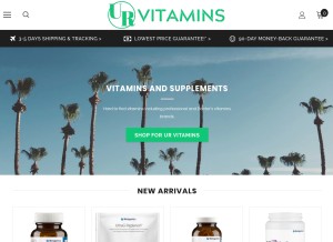 How urvitamins.com looks like on a tablet such as an iPad.