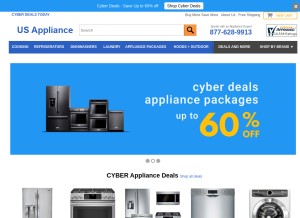 How us-appliance.com looks like on a tablet such as an iPad.
