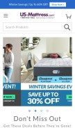 How us-mattress.com looks like on a mobile device such as an iPhone.