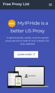 How us-proxy.org looks like on a mobile device such as an iPhone.