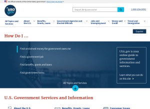 How usa.gov looks like on a tablet such as an iPad.