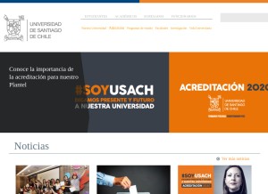 How usach.cl looks like on a tablet such as an iPad.