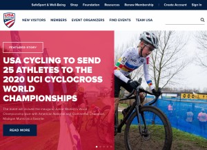 How usacycling.org looks like on a tablet such as an iPad.