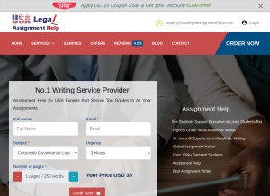 How usalegalassignmenthelp.com looks like on a tablet such as an iPad.