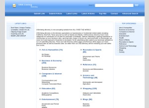 How usalistingdirectory.com looks like on a tablet such as an iPad.