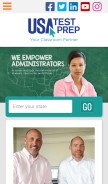 How usatestprep.com looks like on a mobile device such as an iPhone.