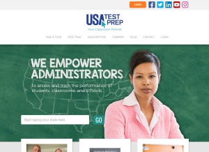 How usatestprep.com looks like on a tablet such as an iPad.