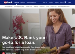 How usbank.com looks like on a tablet such as an iPad.