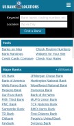 How usbanklocations.com looks like on a mobile device such as an iPhone.