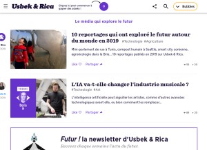 How usbeketrica.com looks like on a tablet such as an iPad.