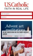 How uscatholic.org looks like on a mobile device such as an iPhone.